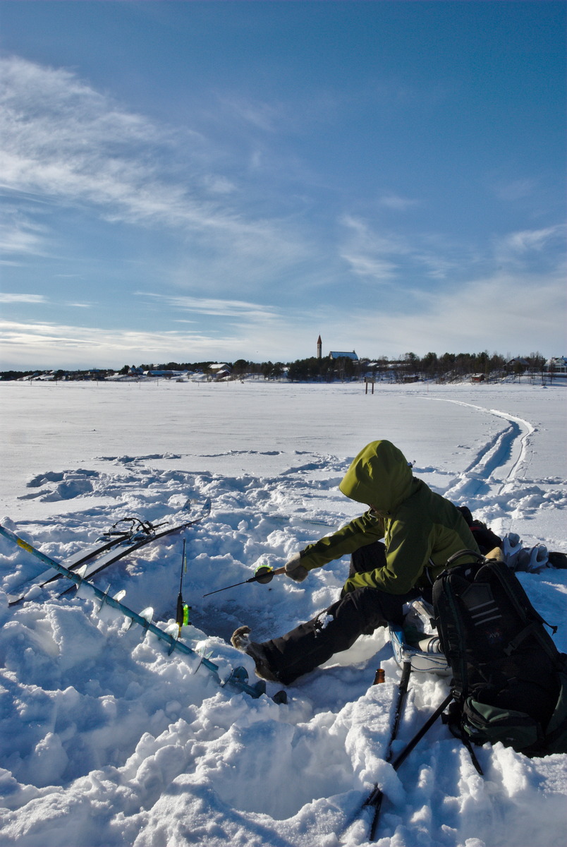 Ice Fishing on Lake Ounasjärvi