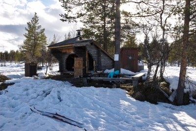 Lean-to shelter at Rautujärvi