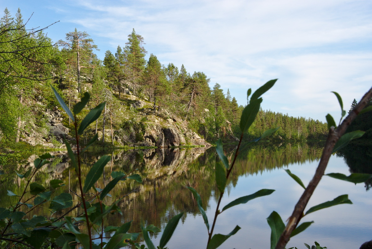 Narrow lake in a canyon like landscape