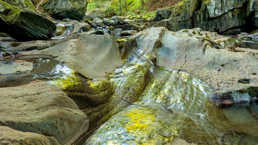 small brook with round bedrock
