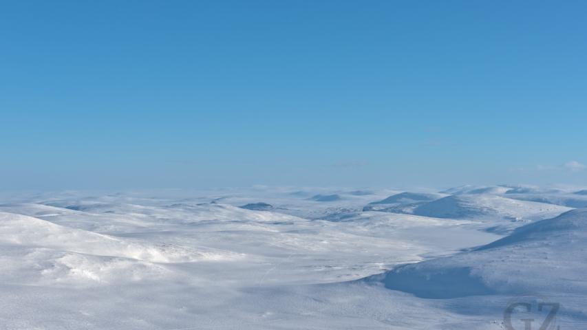 winter fell land scape seen from high altitude point