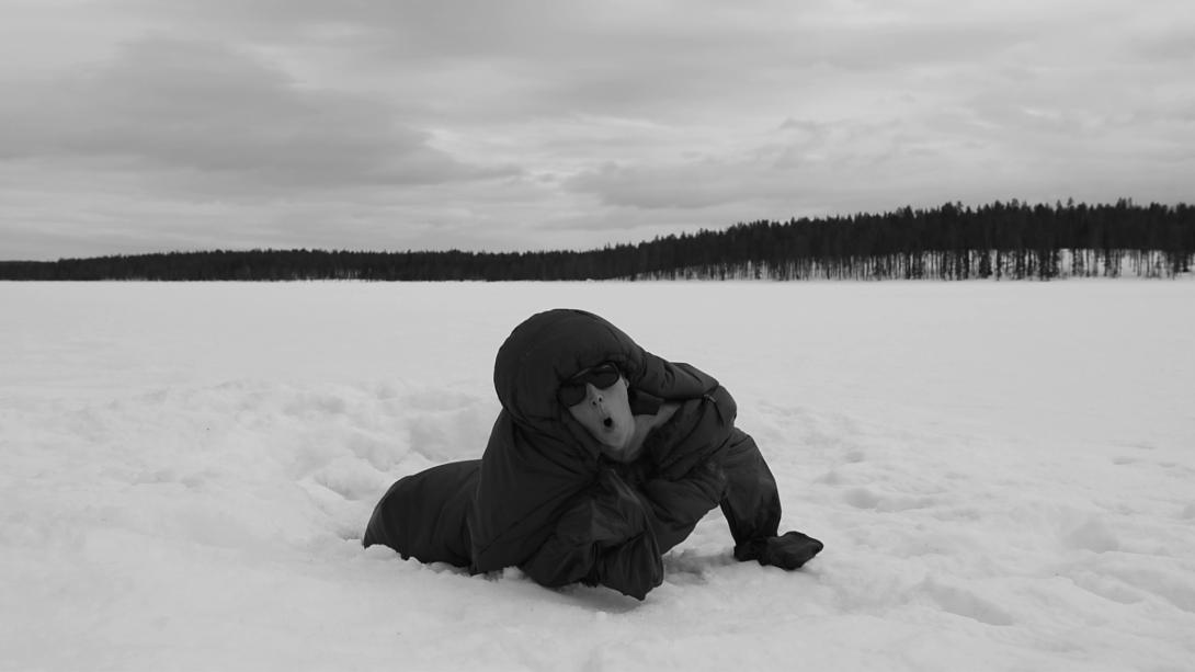 talvimato - out of its element customised person crawling out of ice hole